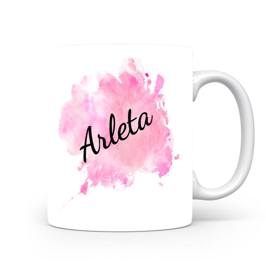 Hrnek se jménem Arleta | Růžový akvarelový hrnek