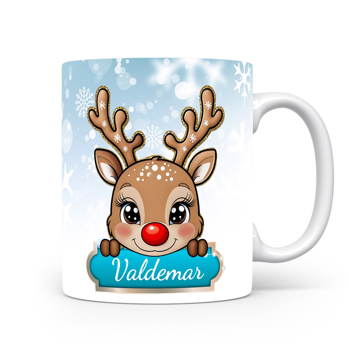 Dětský hrnek se jménem Valdemar | Sobí motiv pro kluky