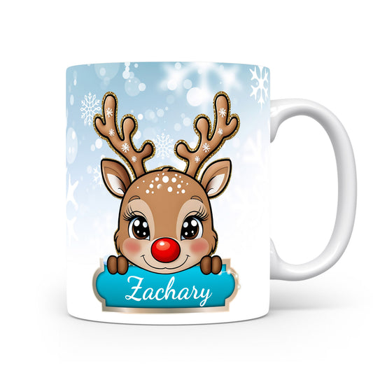 Dětský hrnek se jménem Zachary | Sobí motiv pro kluky