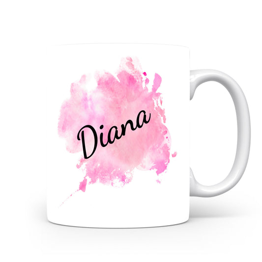 Hrnek se jménem Diana | Růžový akvarelový hrnek