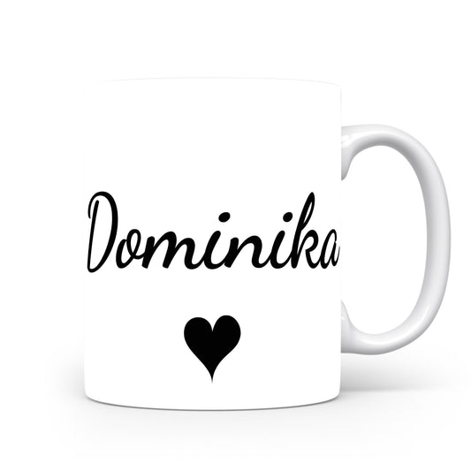 Hrnek se jménem Dominika | Romantický hrnek se srdcem