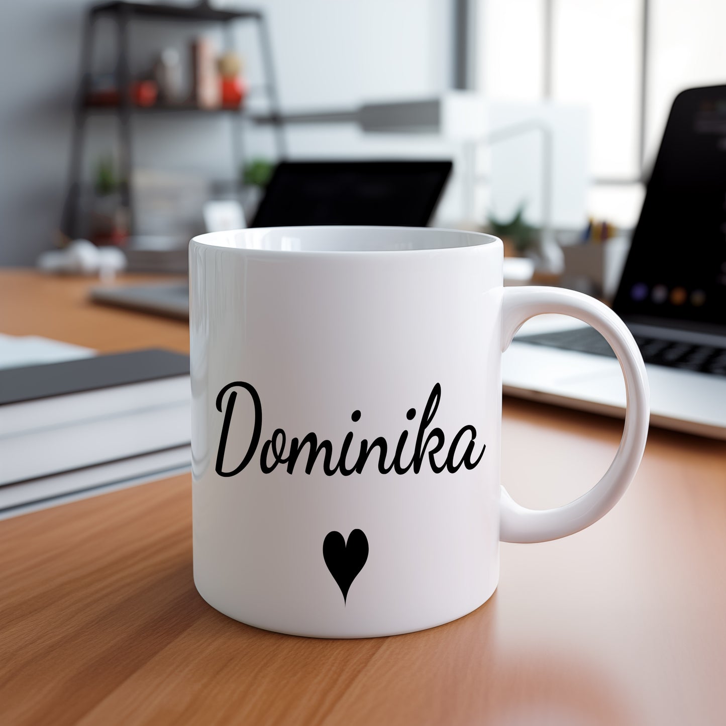 Hrnek se jménem Dominika – romantický styl se srdcem