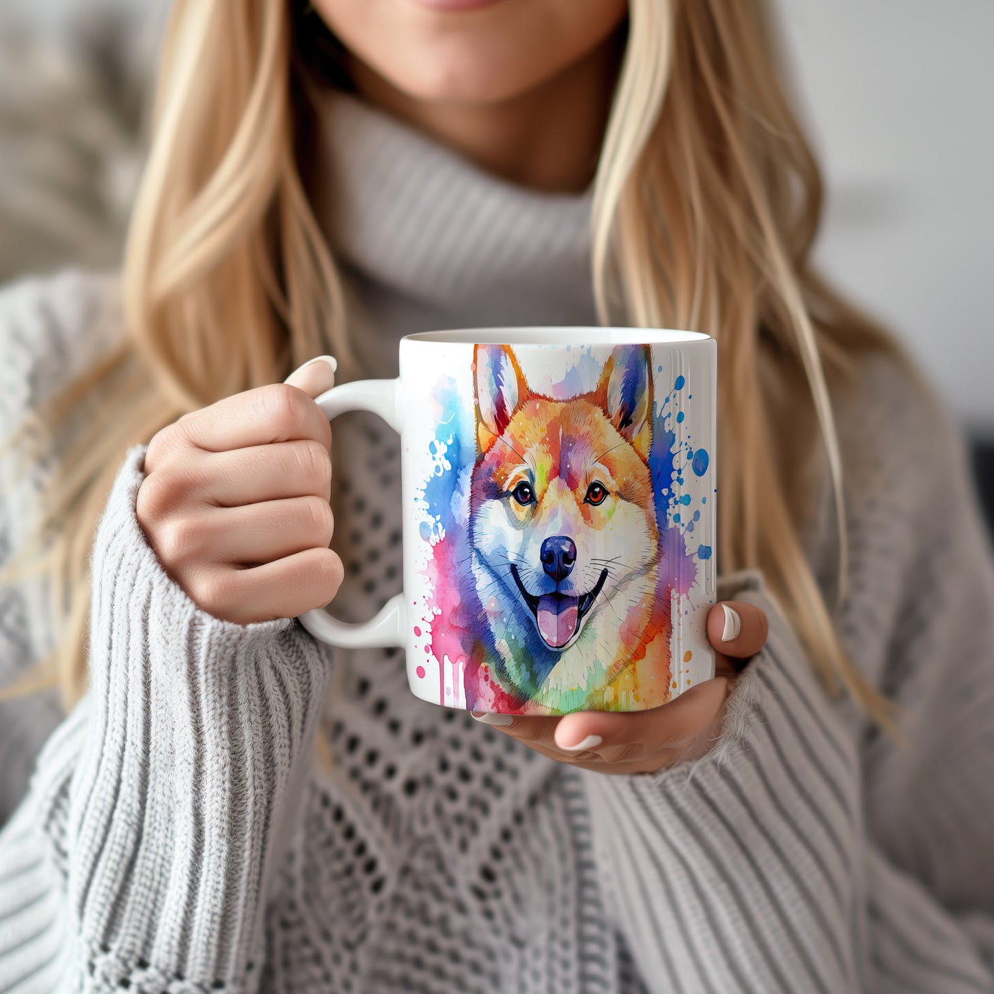 Hrnek s veselým úsměvem shiba inu