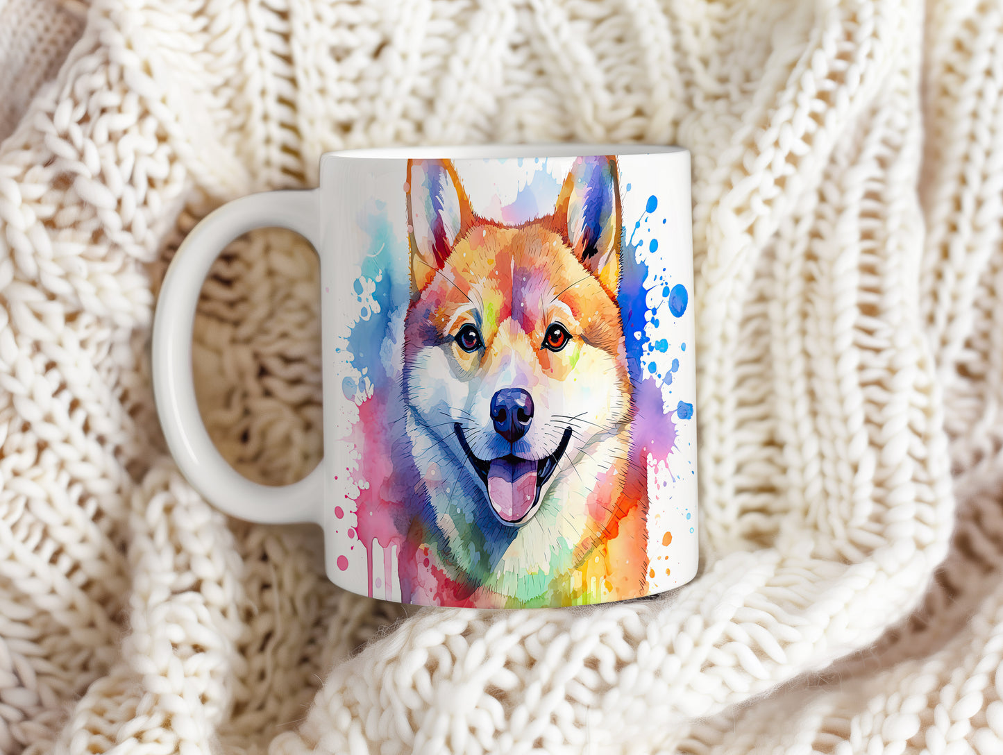 Hrnek s veselým úsměvem shiba inu