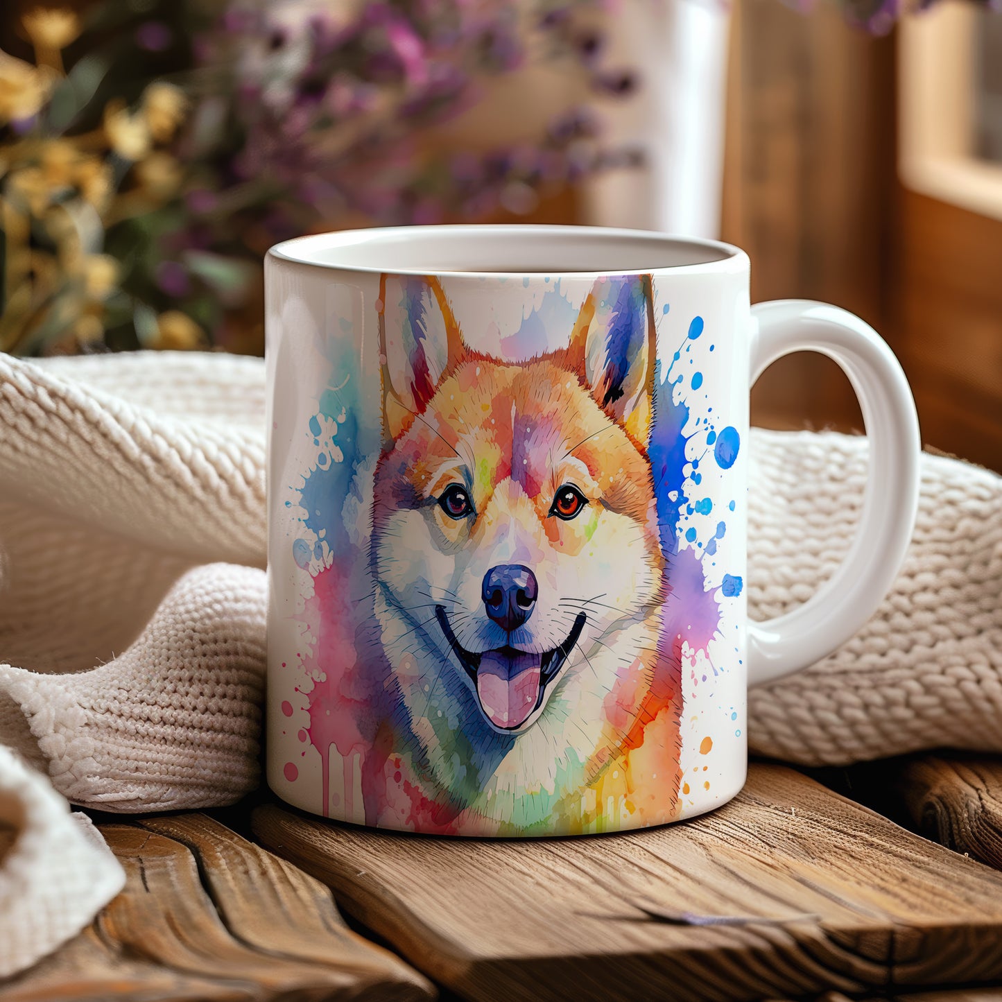 Hrnek s veselým úsměvem shiba inu