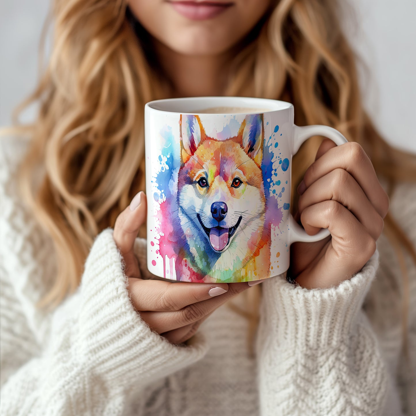 Hrnek s veselým úsměvem shiba inu