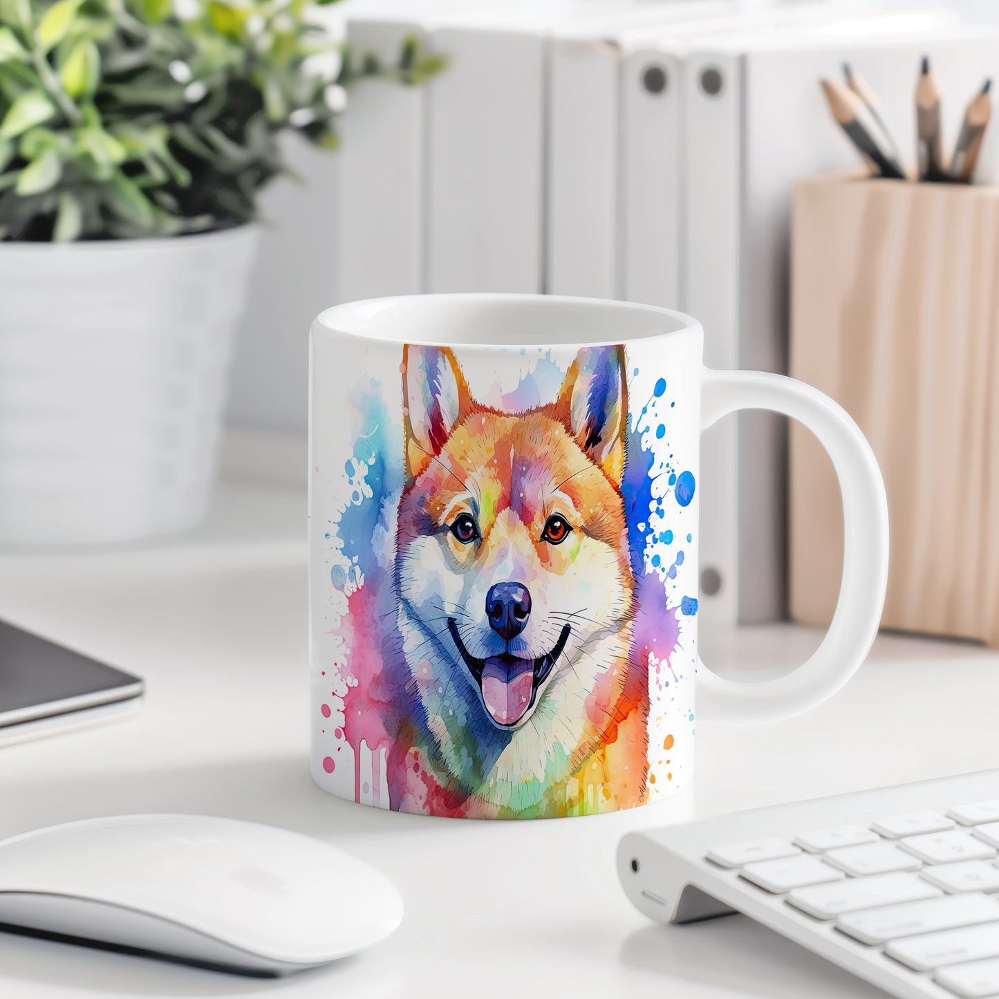 Hrnek s veselým úsměvem shiba inu