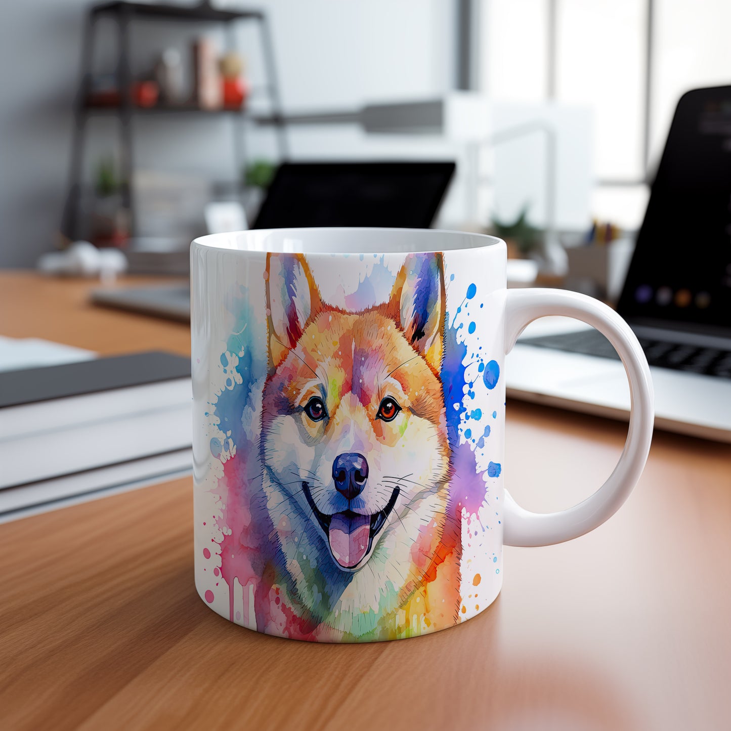 Hrnek s veselým úsměvem shiba inu