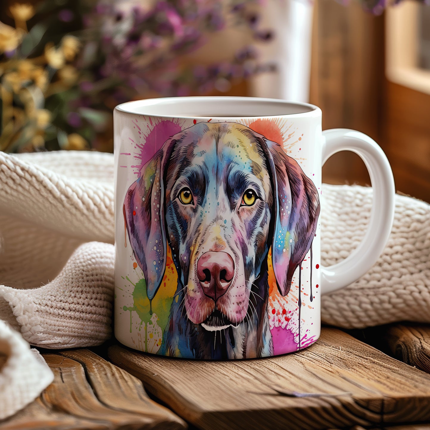 Hrnek s barevným motivem labradora