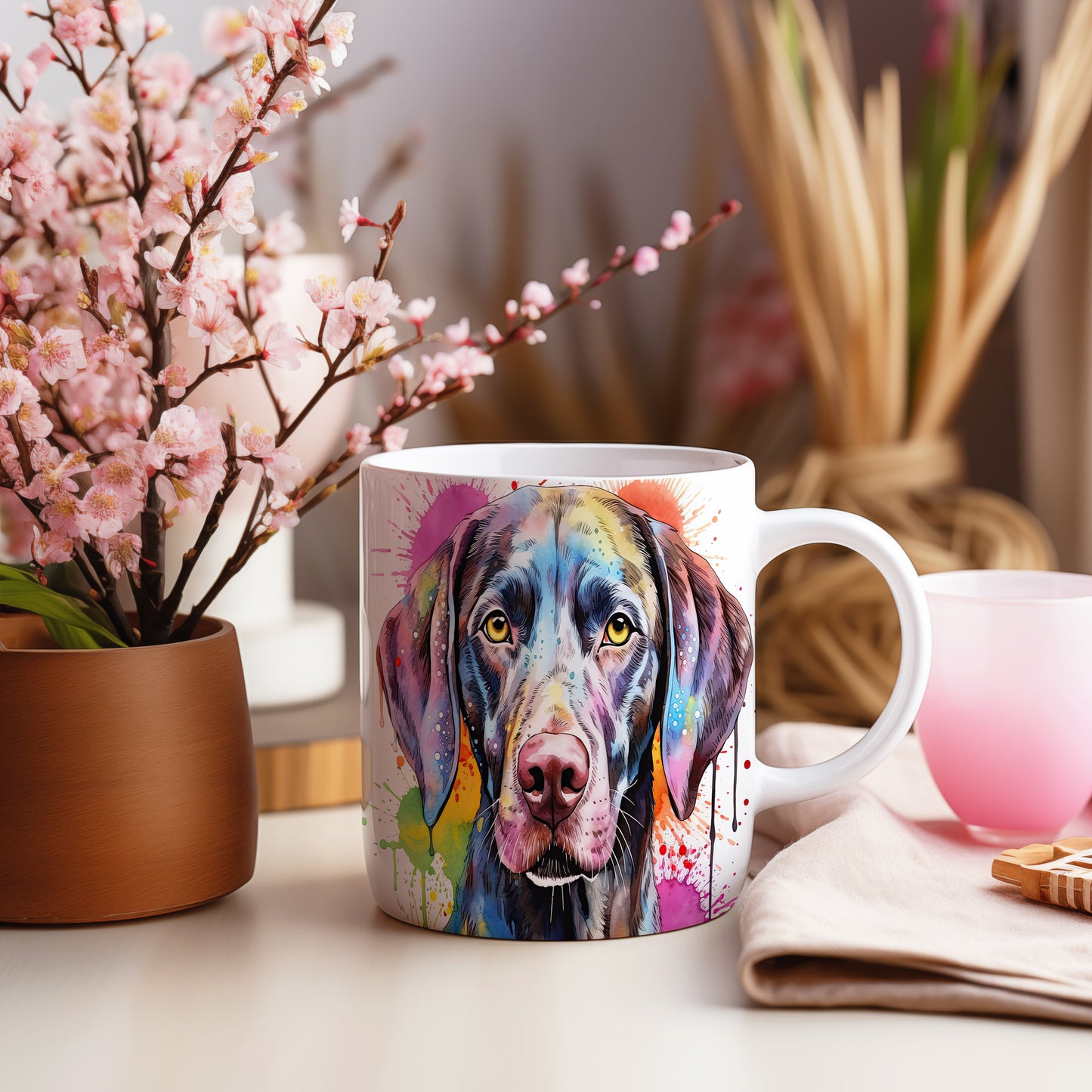 Hrnek s barevným motivem labradora