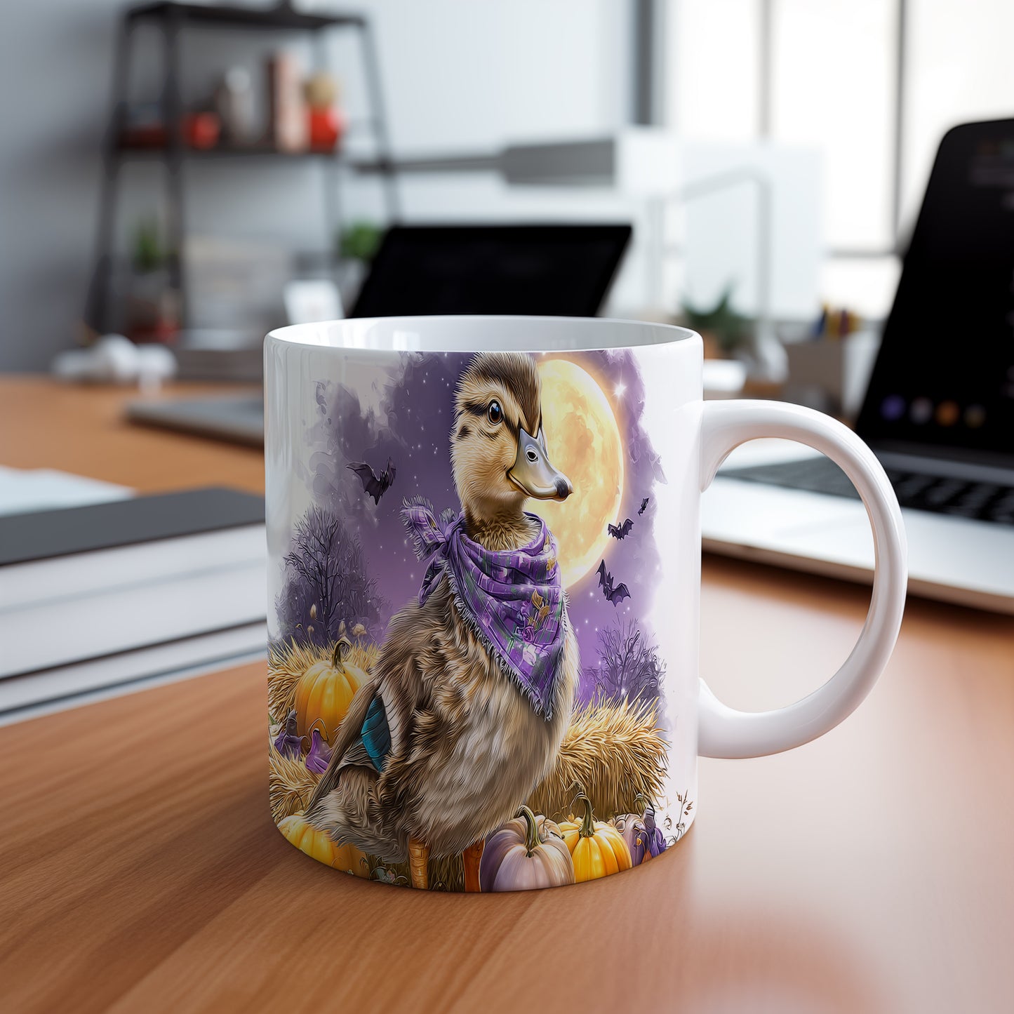 Hrnek s kačátkem v podzimním stylu