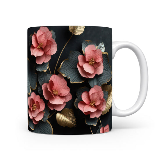 Hrnek s květinami v elegantním designu