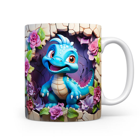 Hrnek s roztomilým dinosaurkem