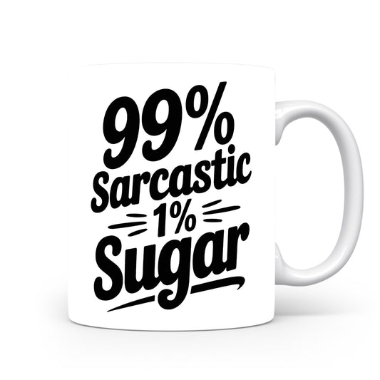 Hrnek s vtipným nápisem – 99% Sarcastic