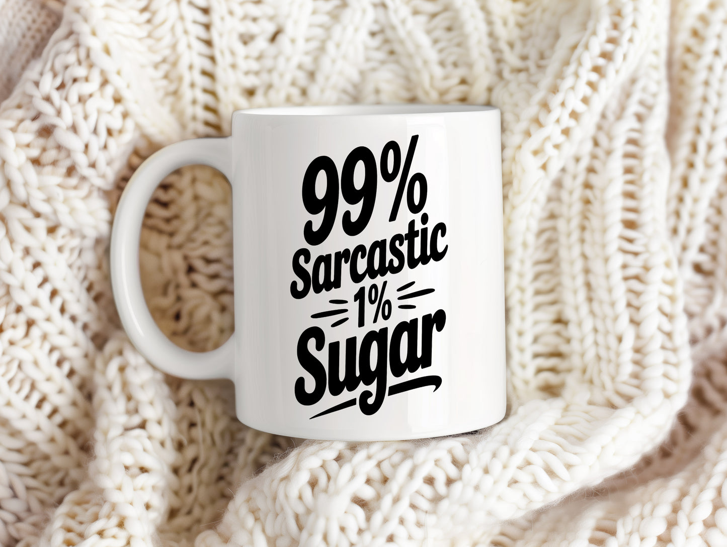 Hrnek s vtipným nápisem – 99% Sarcastic