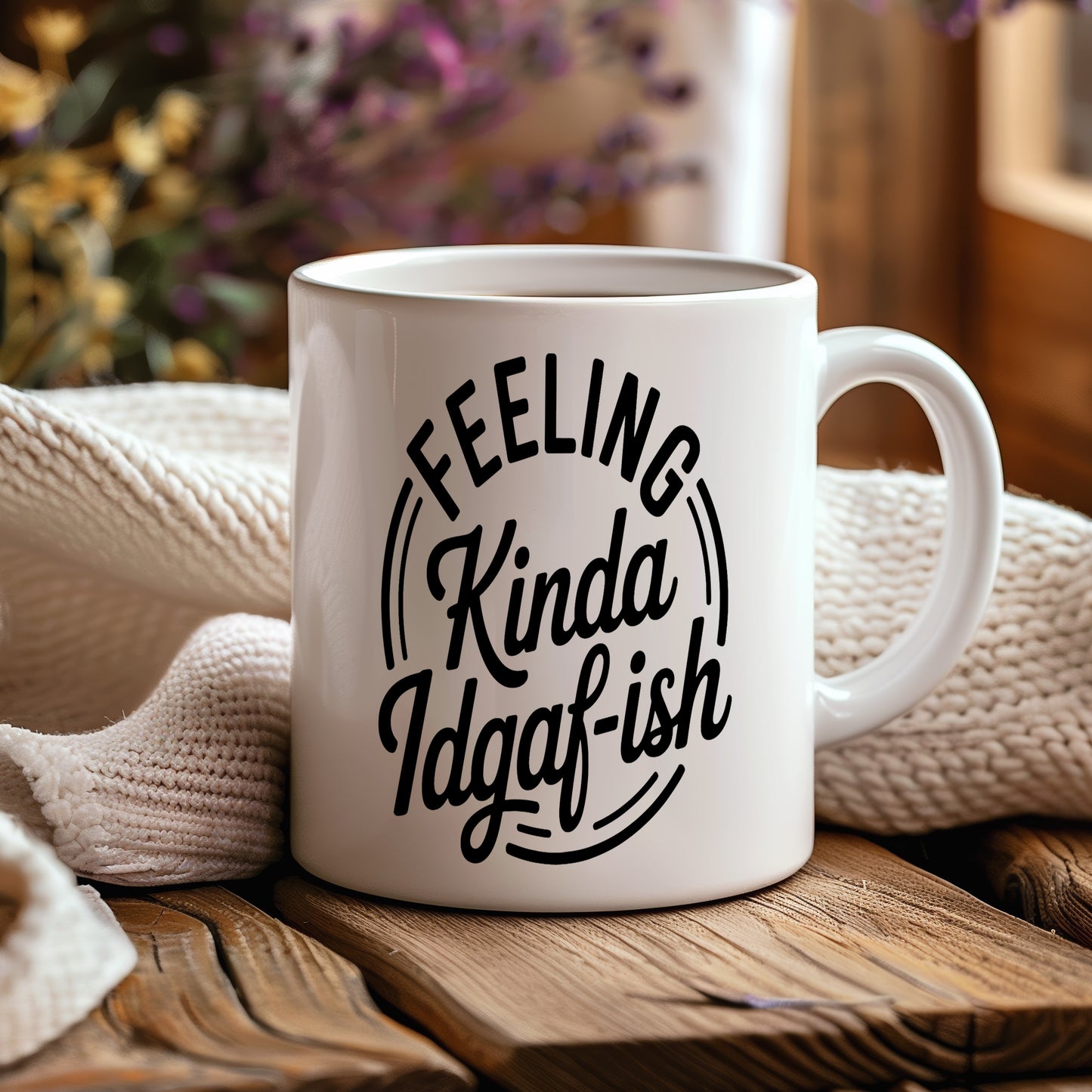 Hrnek s vtipným nápisem – Kinda Idgaf-ish