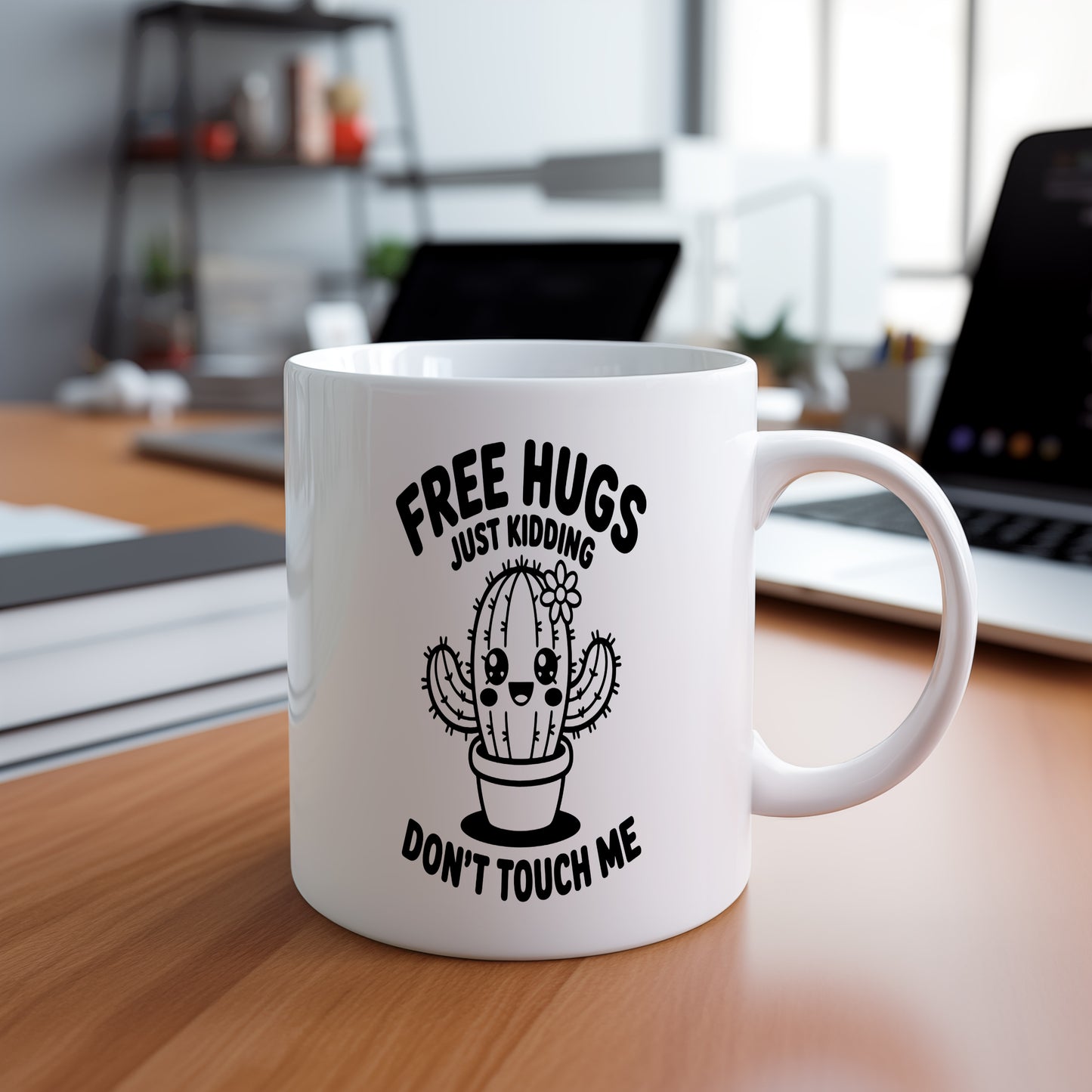 Hrnek s vtipným nápisem – FREE HUGS