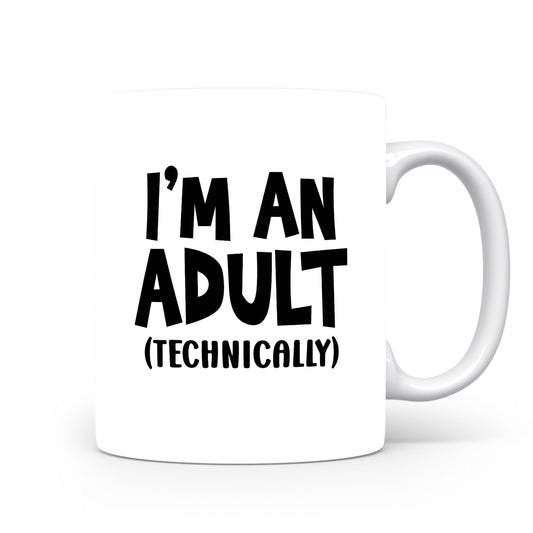 Hrnek s vtipným nápisem – I'M AN ADULT