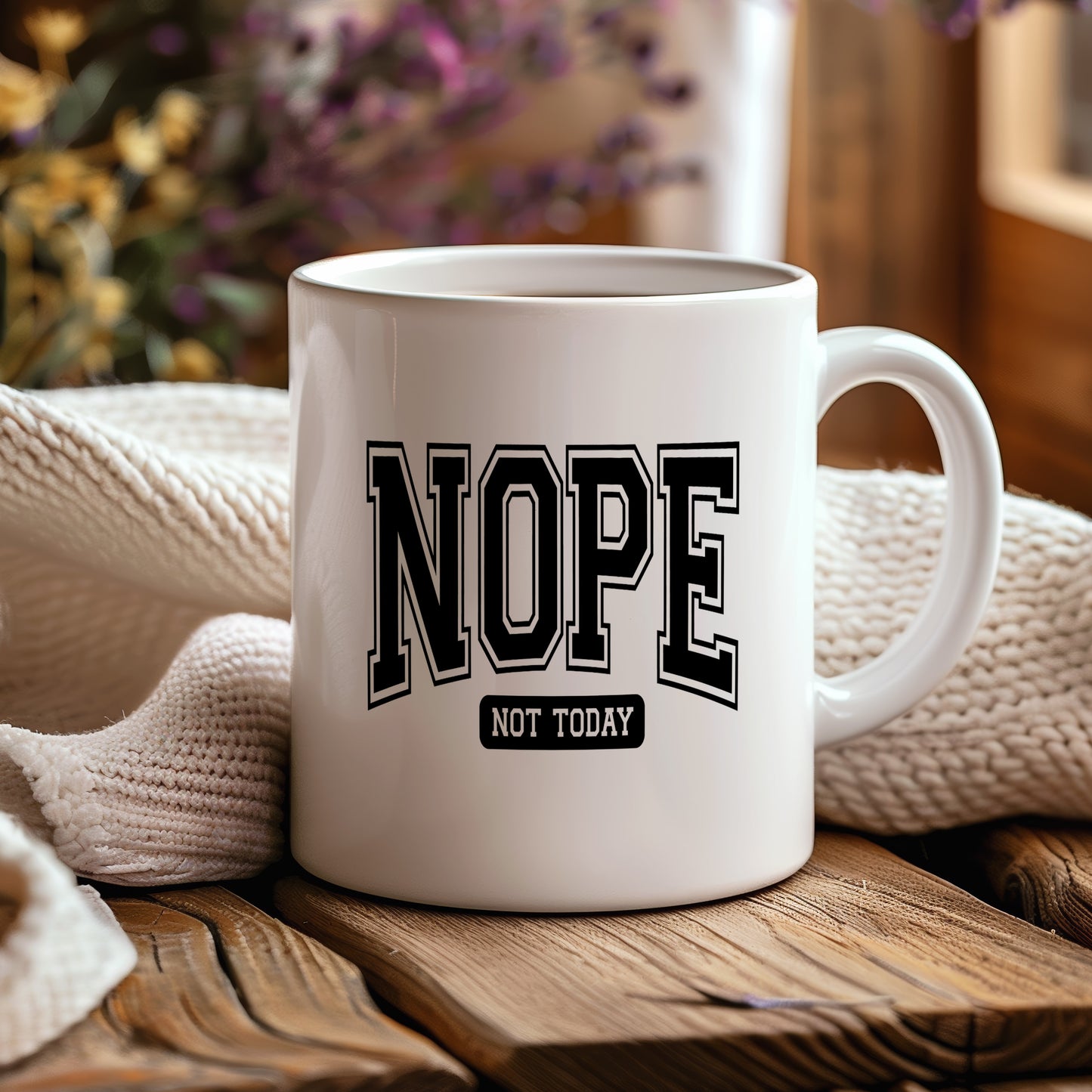 Hrnek s vtipným nápisem – NOPE