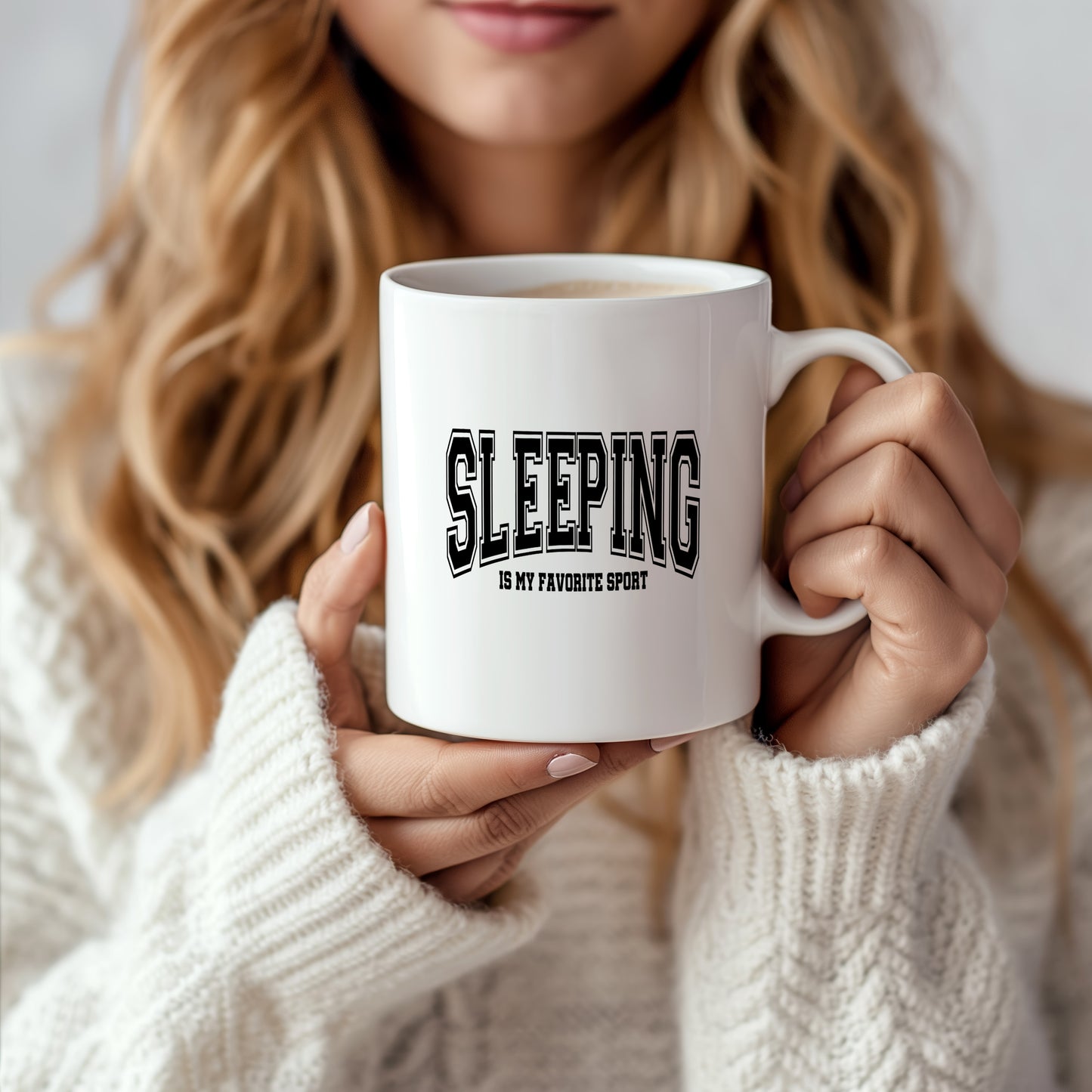 Hrnek s vtipným nápisem – SLEEPING IS MY