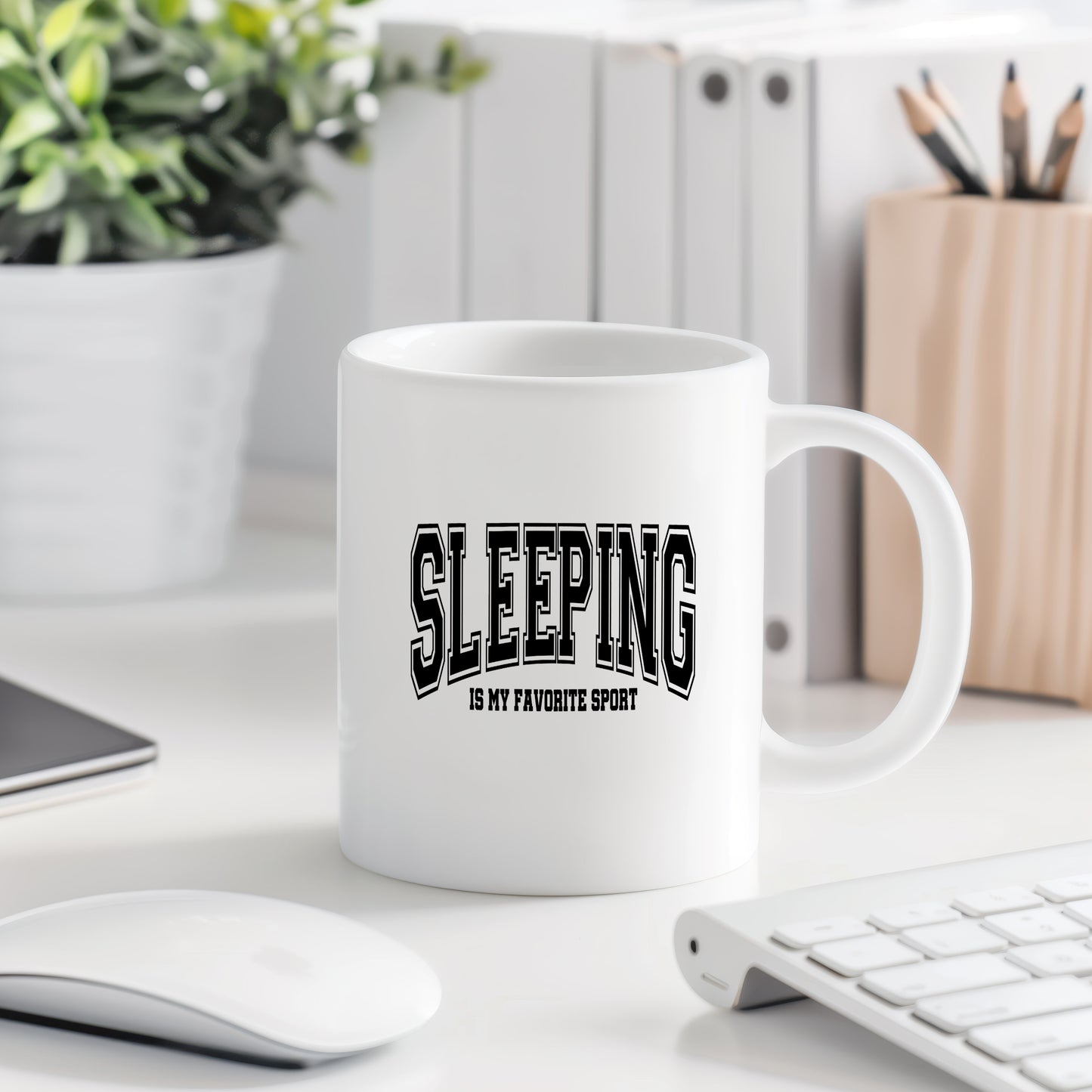 Hrnek s vtipným nápisem – SLEEPING IS MY