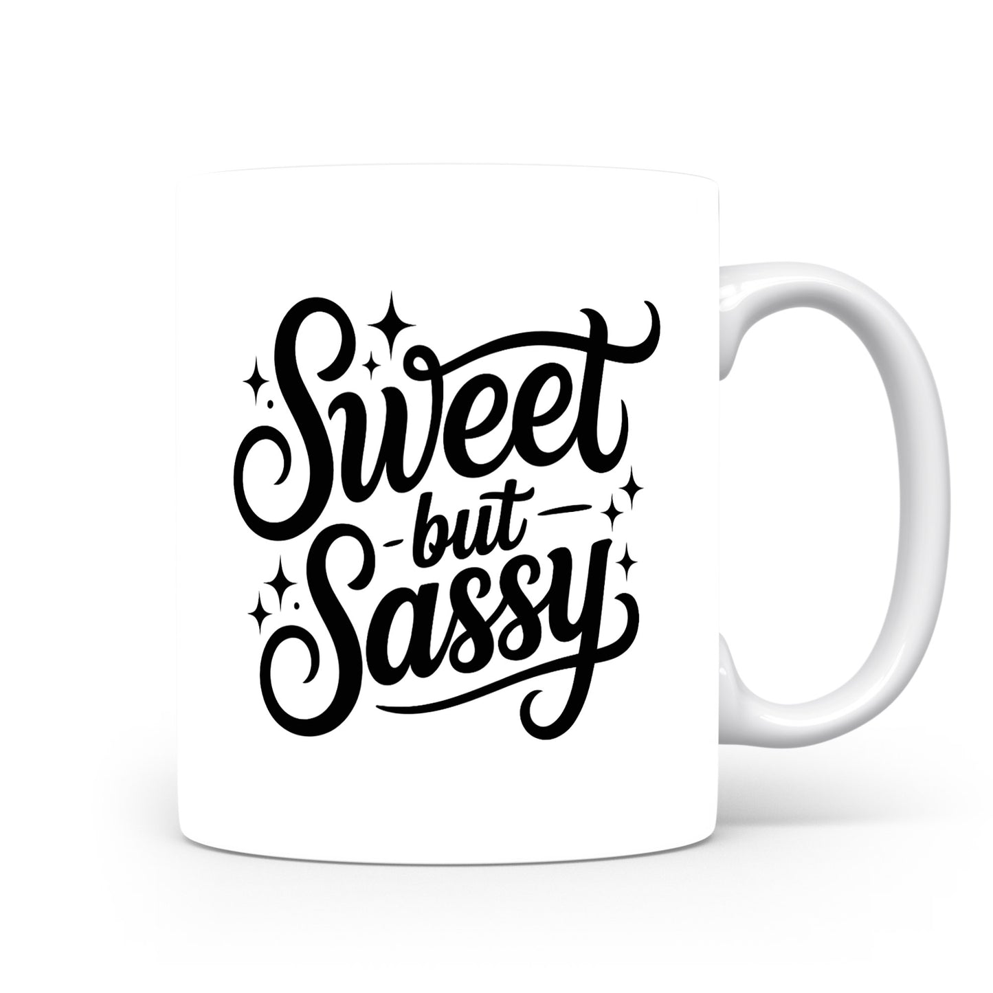 Hrnek s vtipným nápisem – Sweet but Sassy