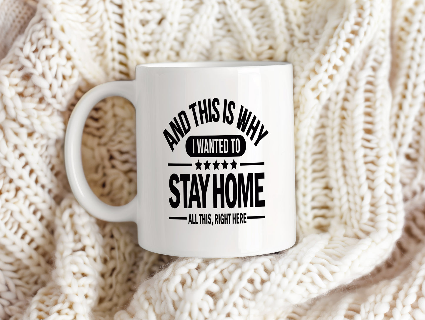 Hrnek s vtipným nápisem – Stay Home