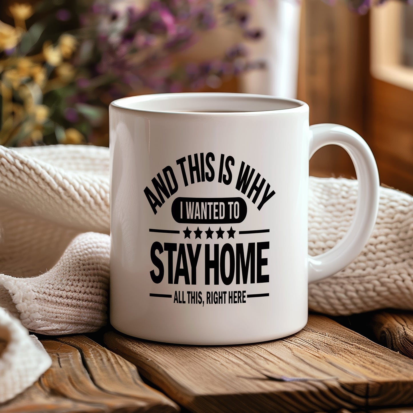 Hrnek s vtipným nápisem – Stay Home