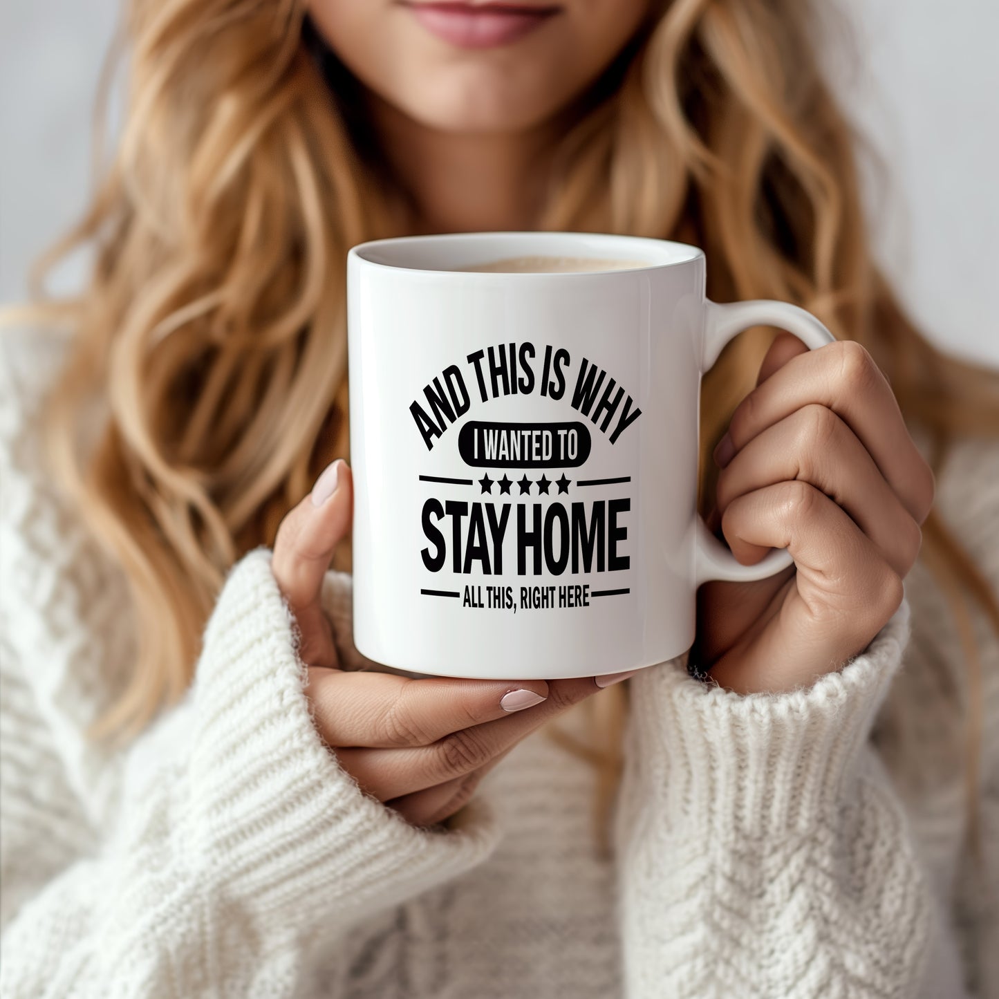 Hrnek s vtipným nápisem – Stay Home
