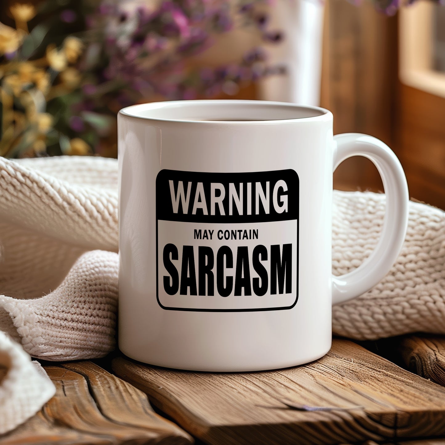 Hrnek s vtipným nápisem – WARNING