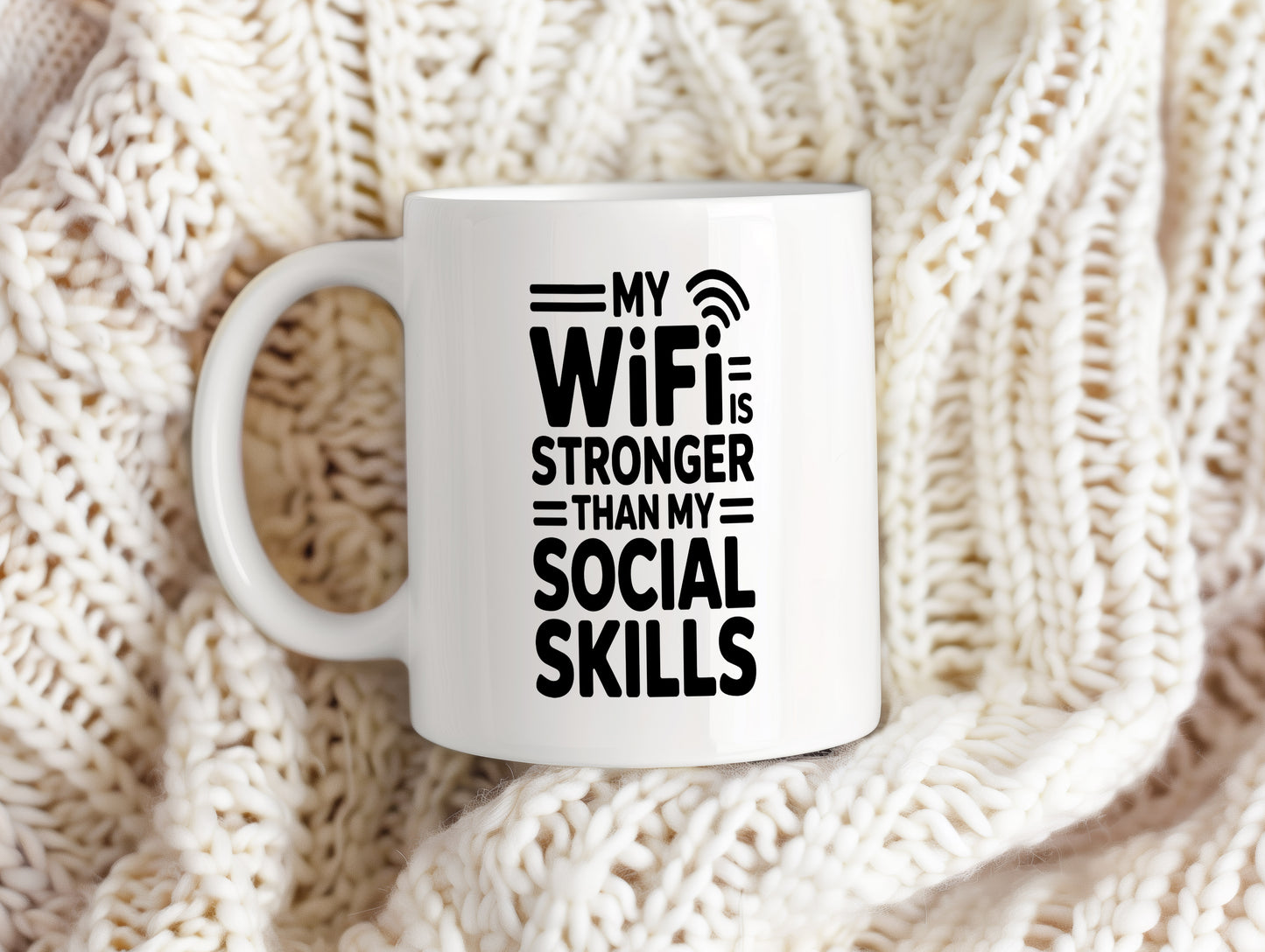 Hrnek s vtipným nápisem – My WiFi