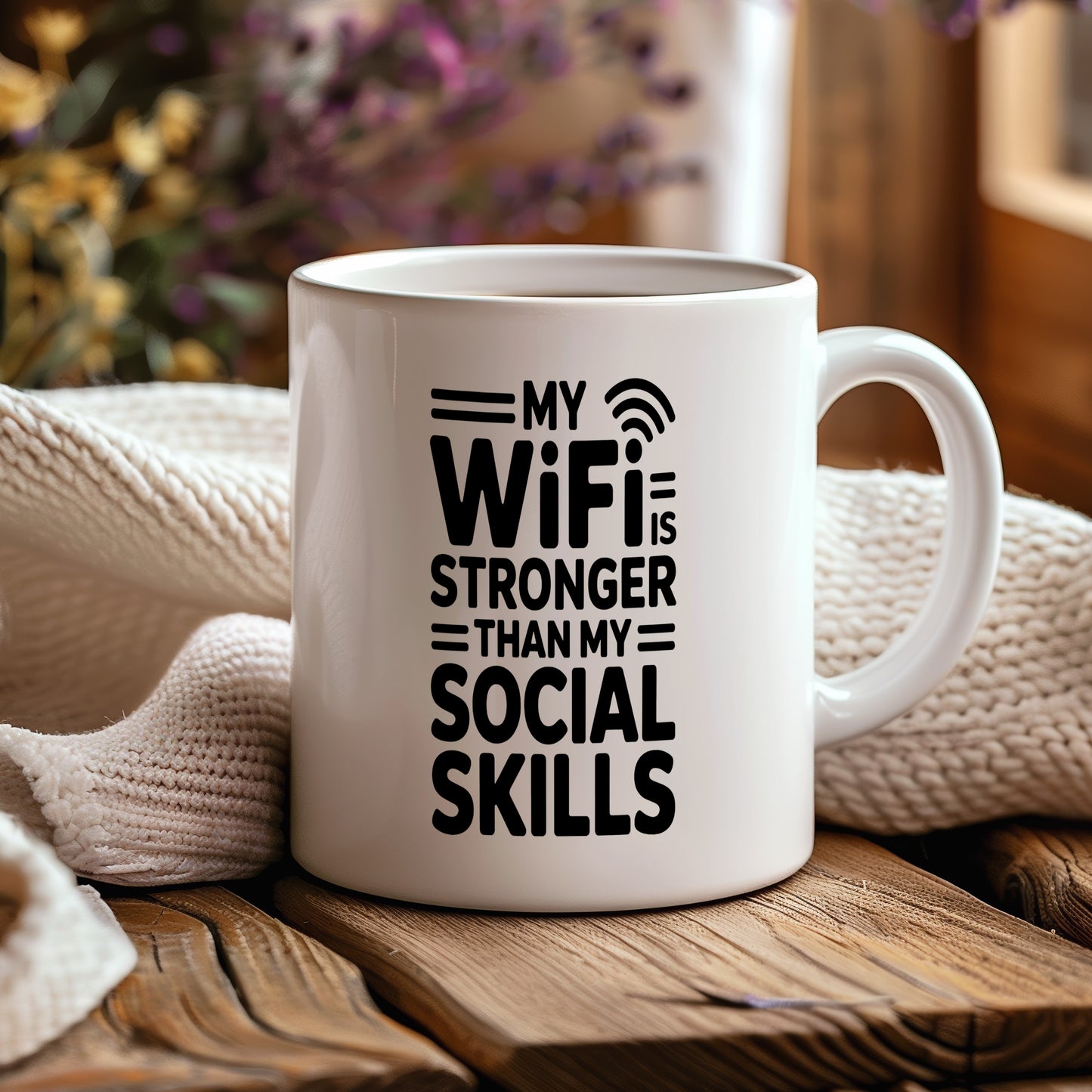 Hrnek s vtipným nápisem – My WiFi