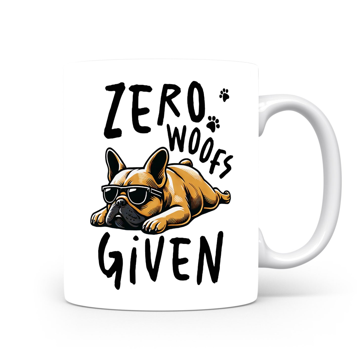 Hrnek s vtipným nápisem – ZERO WOOFS