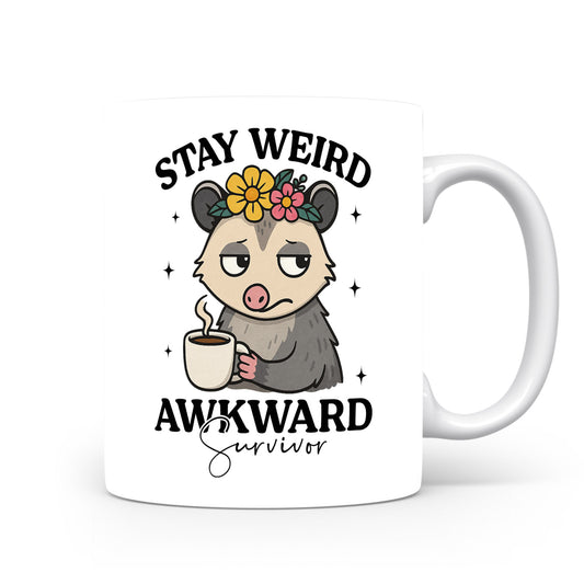 Hrnek s vtipným nápisem – STAY WEIRD