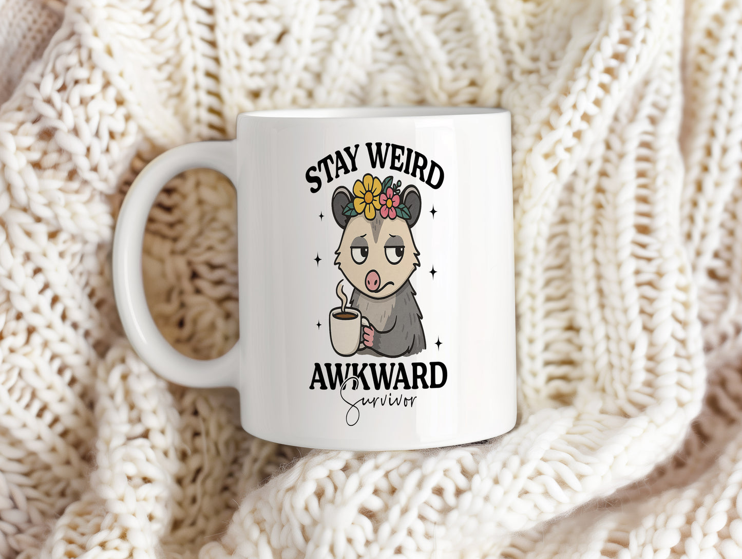 Hrnek s vtipným nápisem – STAY WEIRD