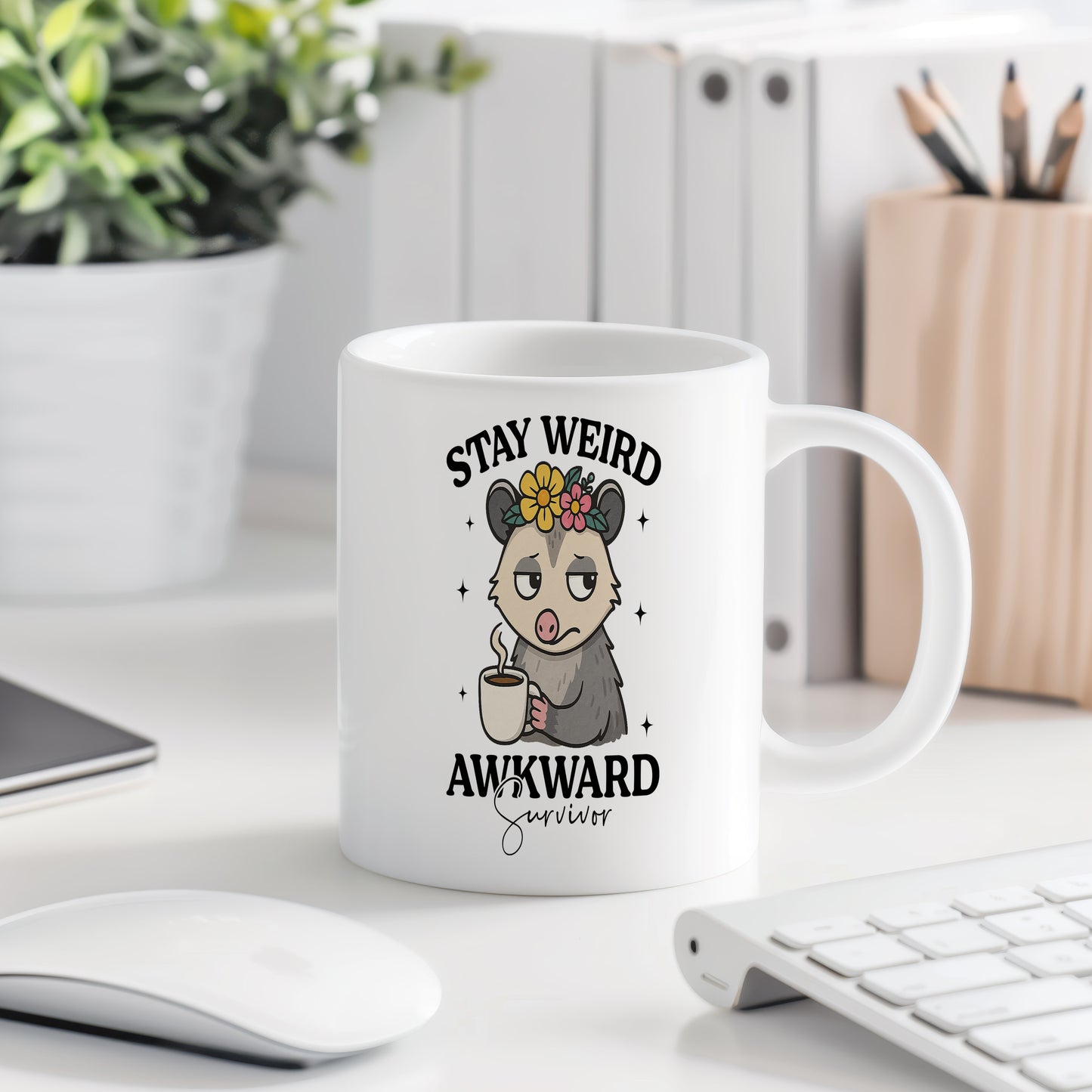 Hrnek s vtipným nápisem – STAY WEIRD