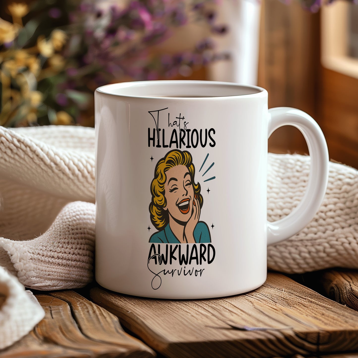 Hrnek s vtipným nápisem – HILARIOUS AWKWARD