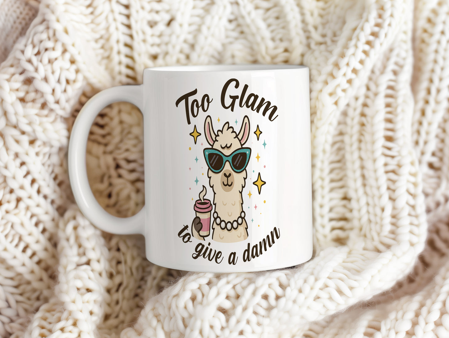 Hrnek s vtipným nápisem – Too Glam