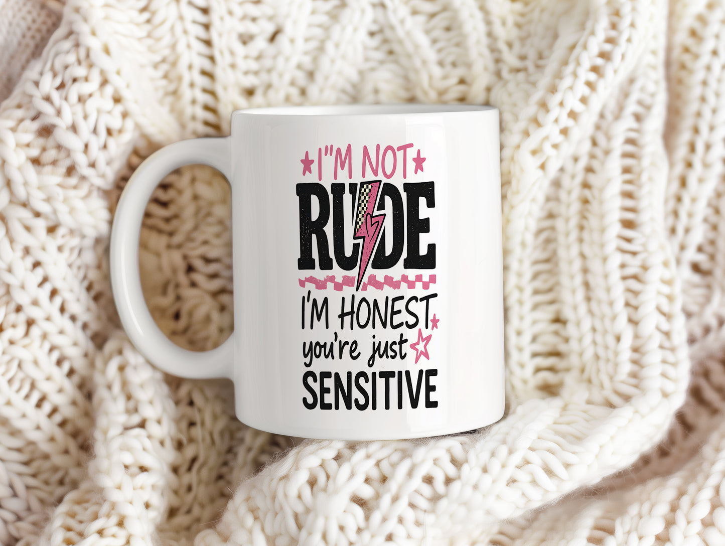 Hrnek s vtipným nápisem – I'M NOT RUDE