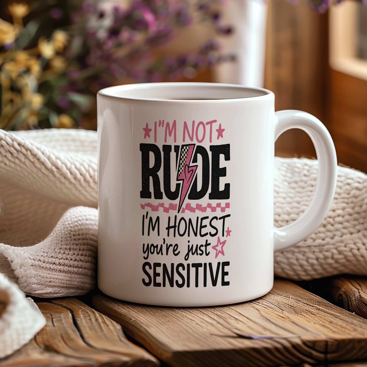 Hrnek s vtipným nápisem – I'M NOT RUDE