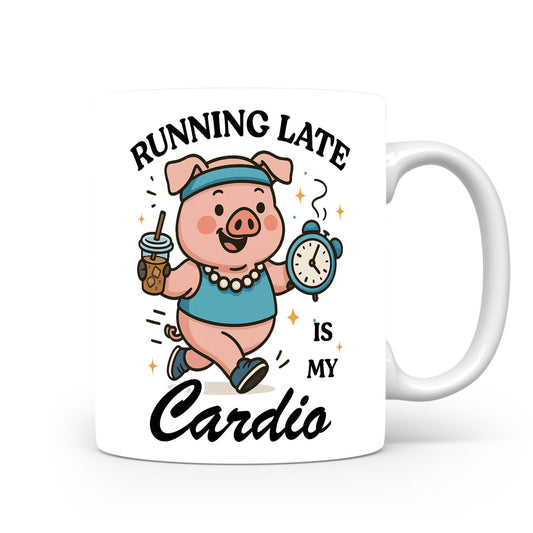 Hrnek s vtipným nápisem – Running Late