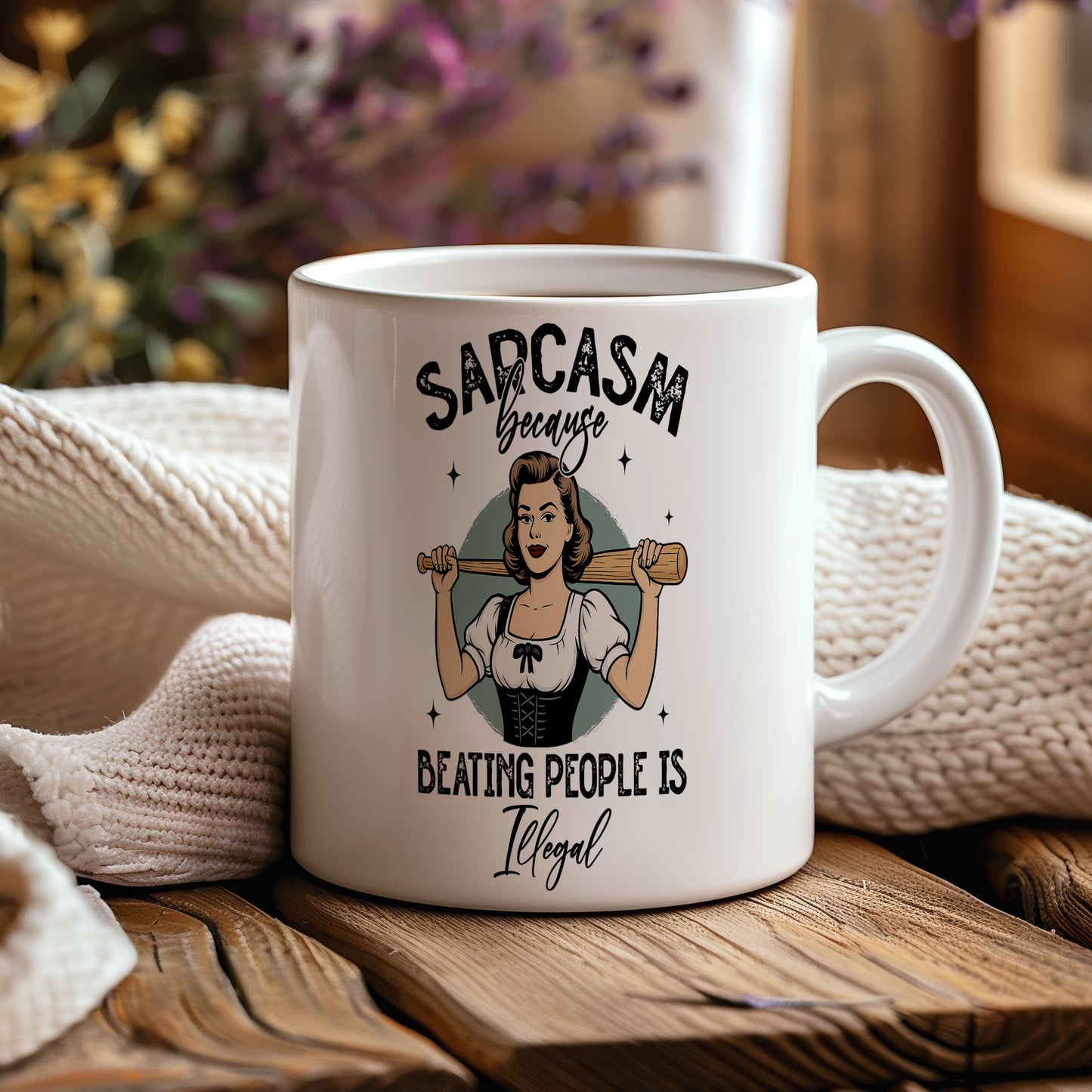 Hrnek s vtipným nápisem – Sarcasm because