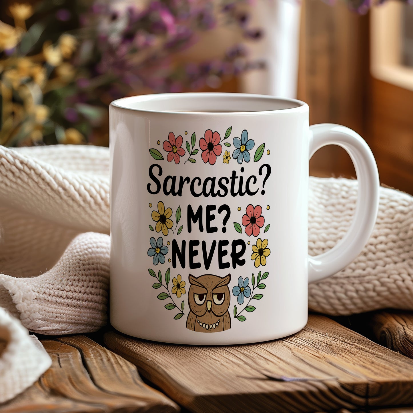 Hrnek s vtipným nápisem – Sarcastic? ME?