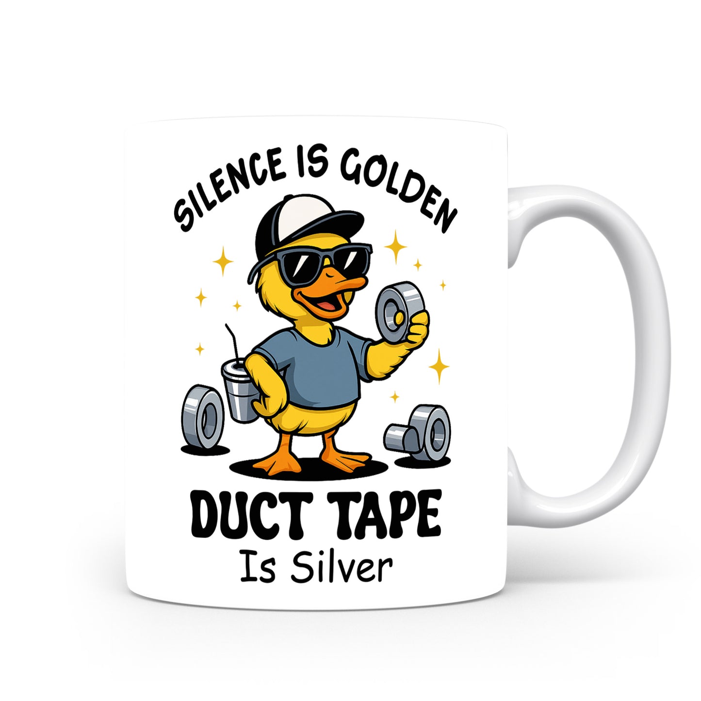 Hrnek s vtipným nápisem – SILENCE IS GOLDEN