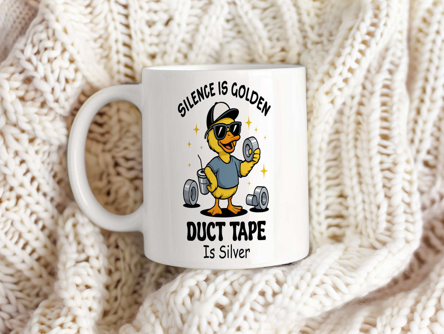 Hrnek s vtipným nápisem – SILENCE IS GOLDEN