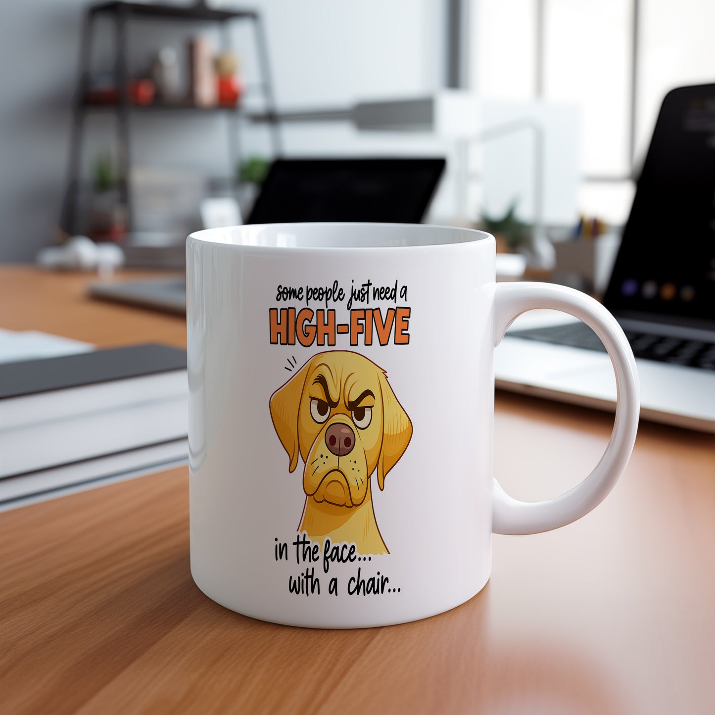 Hrnek s vtipným nápisem – HIGH-FIVE