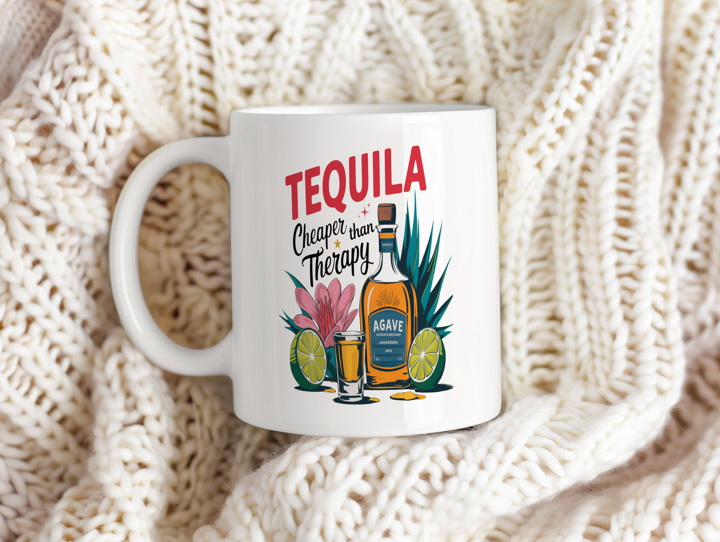 Hrnek s vtipným nápisem – TEQUILA Cheaper