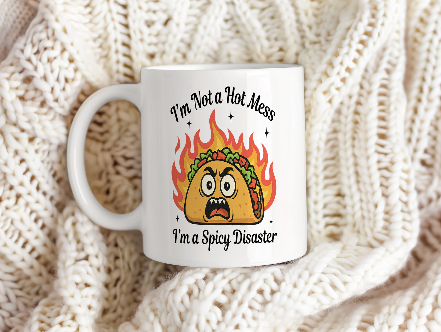 Hrnek s vtipným nápisem – Spicy Disaster