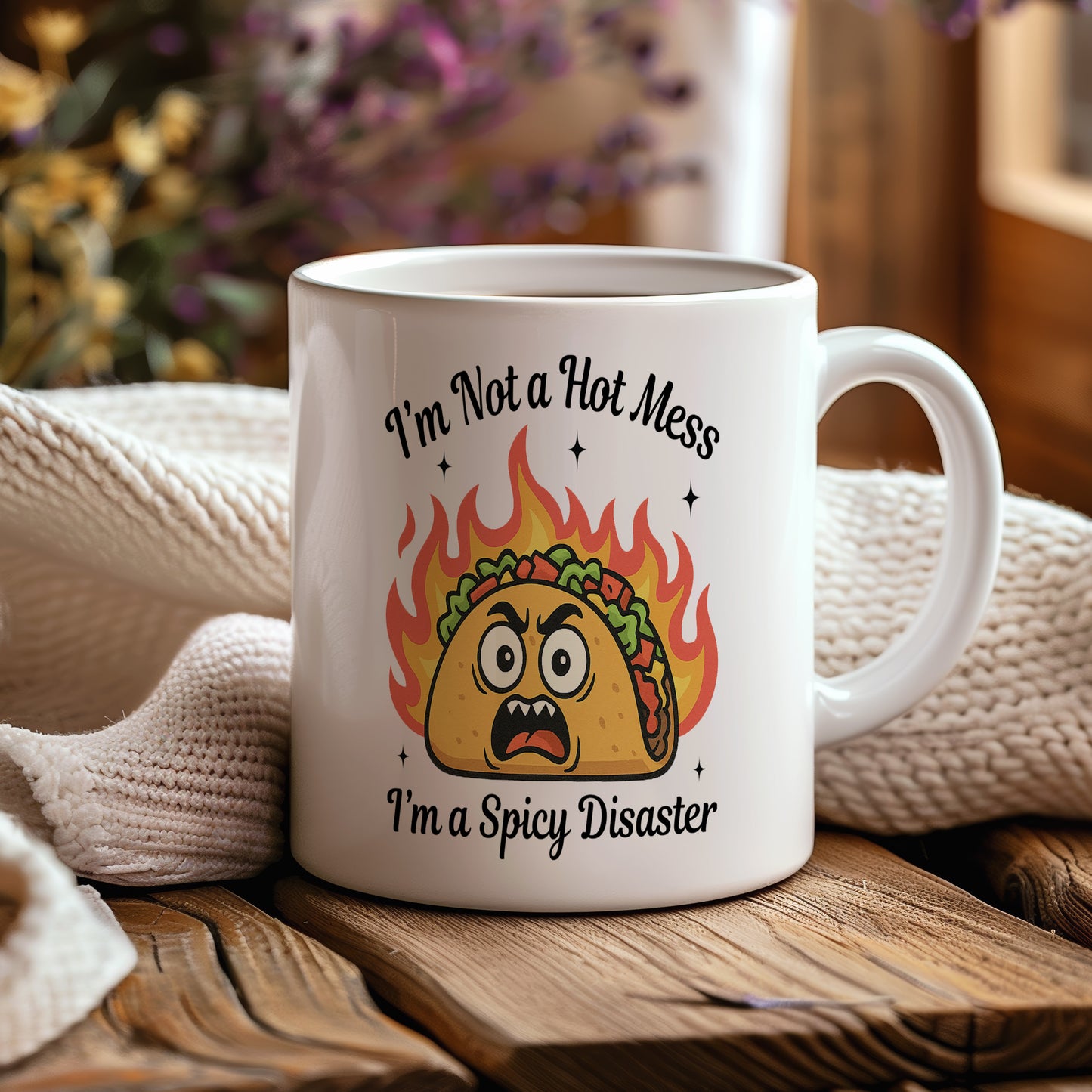 Hrnek s vtipným nápisem – Spicy Disaster