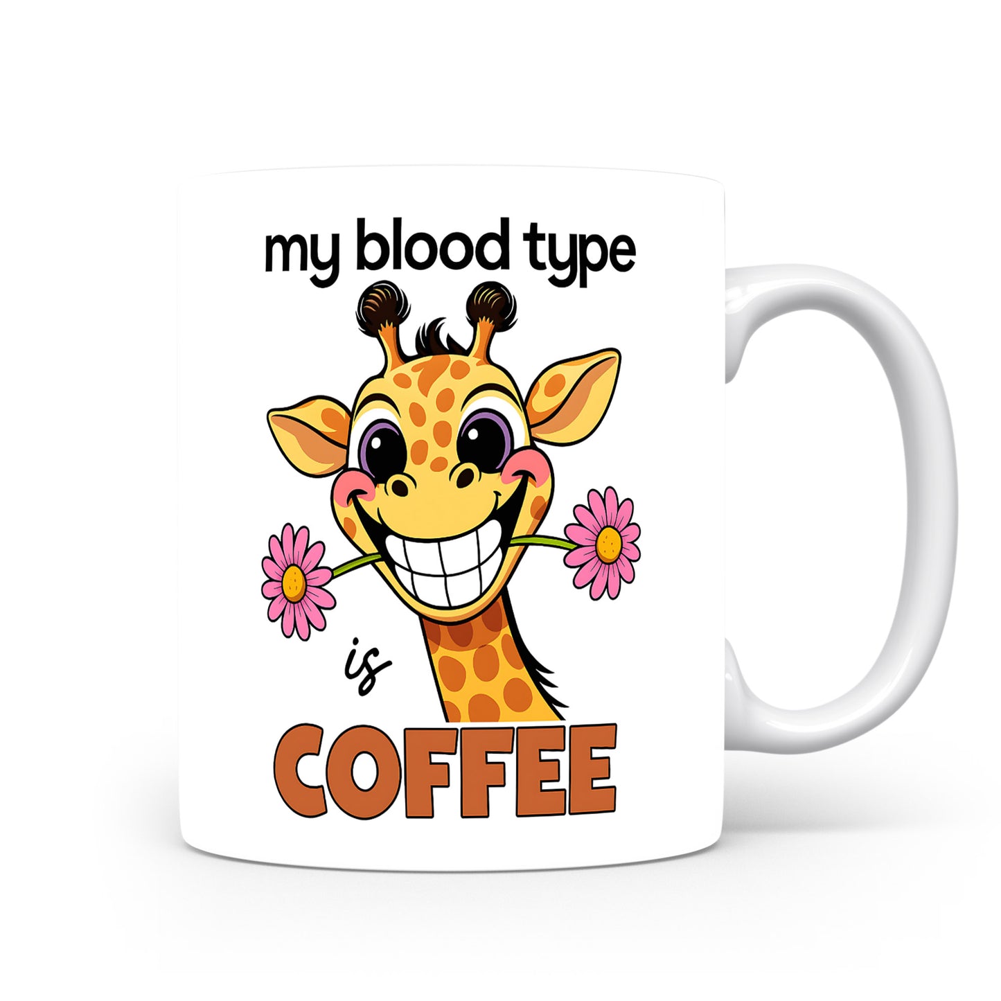 Hrnek s vtipným nápisem – my blood type